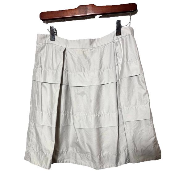 J Crew Skirt Light Gray Sz 0 Pleated Layer Look 100% Cotton Preppy Quiet Girl - Picture 1 of 5
